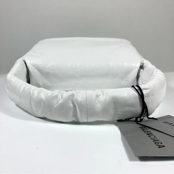 Balenciaga Small Monaco Leather Shoulder Bag Optic White NEW 7878962AA3Z - Picture 11 of 17